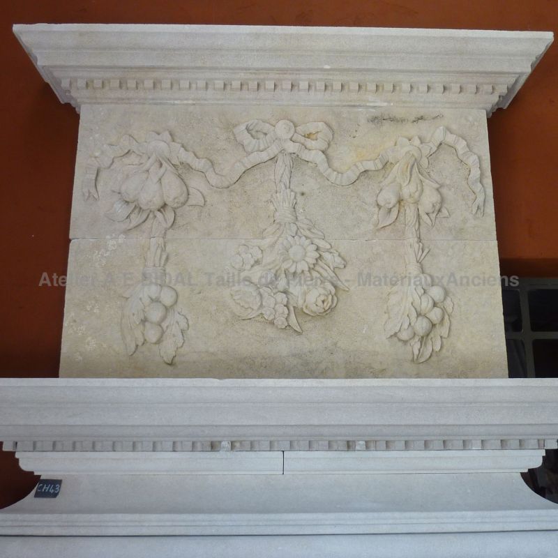 Exceptional fireplace for insert inspired by a classic Louis XIII mantel - Atelier Alain BIDAL (Provence)