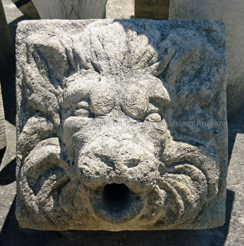 Head of a lion sculpted in limestone - Atelier Alain BIDAL (Provence)