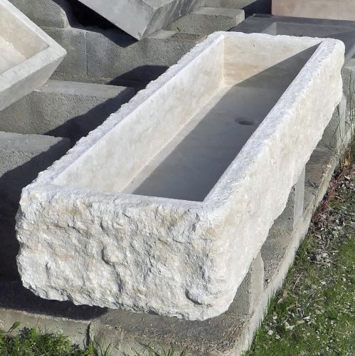 Long stone trough by the stonemason in Provence Alain BIDAL