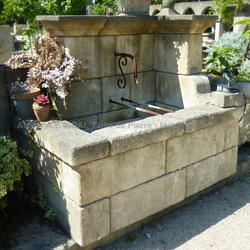 Rustic fountain, that will fit any outdoor design.