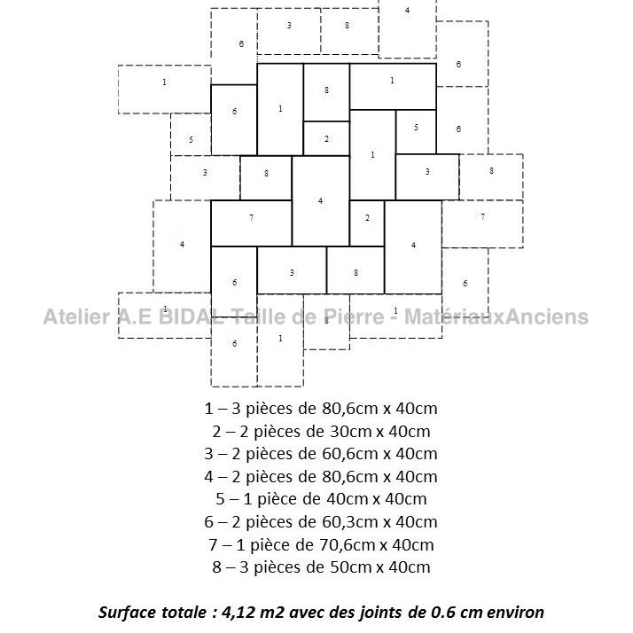 Dallage Vallangis Dorée - Finition abbaye (Bourgogne Franche-Comté)