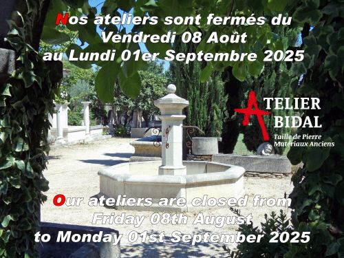 Tailleur de pierre et vendeur de matériaux anciens en Provence : Atelier Alain Bidal