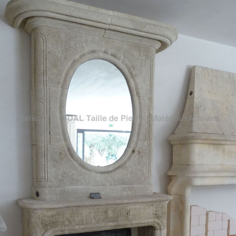 Majestueuse cheminée à trumeau de style Louis XV - louis XVI - Atelier Alain BIDAL (Provence)